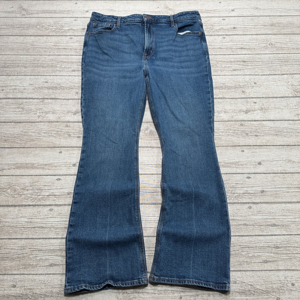 Old Navy Jeans Women's 16 Blue Flare Denim Extra High Rise Bell Bottoms Stretch
